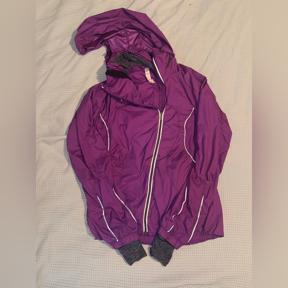 Purple Hooded Lululemon Windbreaker Jacket